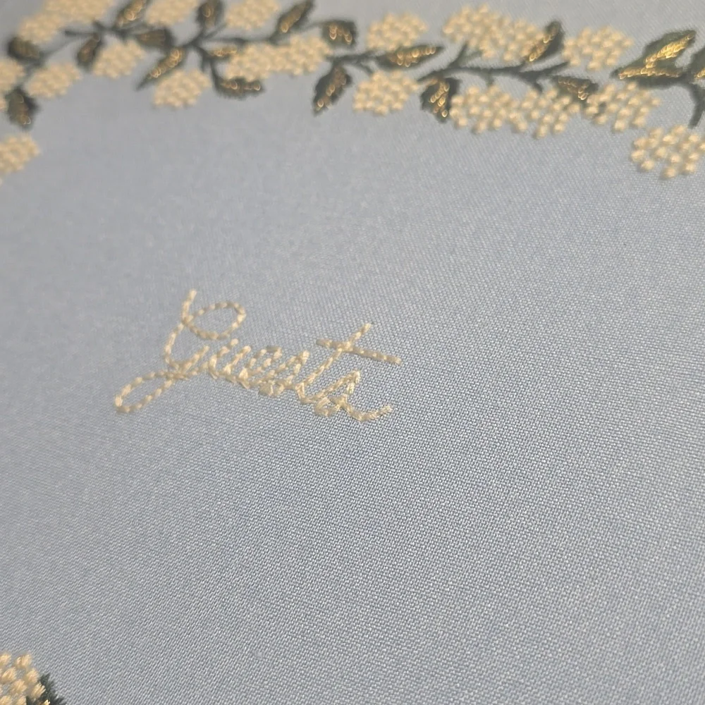 ❤️BUY 2 GET 1 FREE  RIFLE PAPER CO. Hydrangea Embroidered Fabric Guest Book